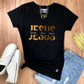 Camiseta Feminina Jesus vive en mi - Negra