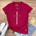 Camiseta Feminina Cruz Plata Jesuscristo - RosaPink