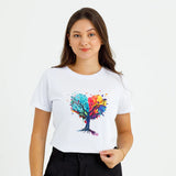 Camiseta Femenina Arbol de Corazon #color_blanca