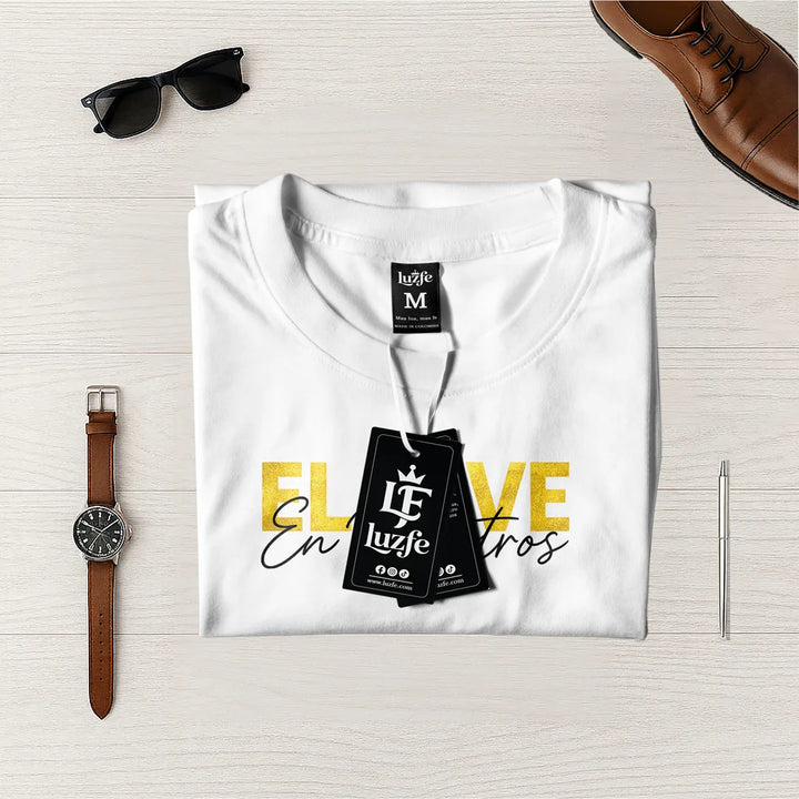 Camiseta Masculina El vivo en nosotros #color_blanca