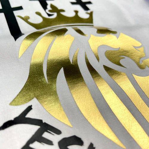 Camiseta Masculina Leon Con crucez #color_blanca