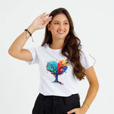 Camiseta Femenina Arbol de Corazon #color_blanca