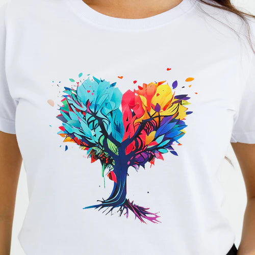 Camiseta Femenina Arbol de Corazon