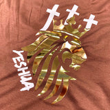 Camiseta Masculina Leon Con crucez #color_marron