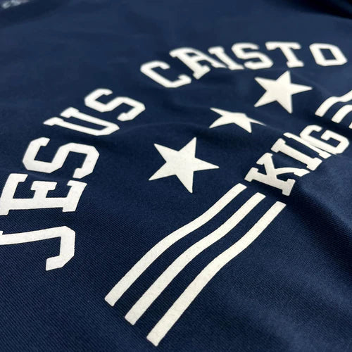 Camiseta Masculina Jesuscristo King #color_azul