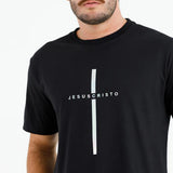 Camiseta Masculina Cruz Jesuscristo #color_negra