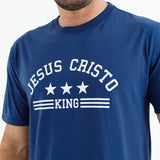 Camiseta Masculina Jesuscristo King #color_azul