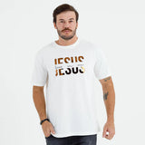 Camiseta Masculina Jesus vive en mi #color_blanca