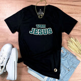 Camiseta Femenina Team Jesus #color_negra