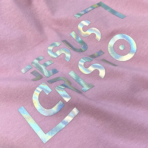 Camiseta Femenina  Fe y raya dorada #color_rosa