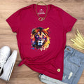 Camiseta Femenina Leon Colorido - RosaPink