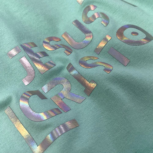 Camiseta Femenina  Fe y raya dorada #color_verdementa