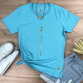 Camiseta Femenina  Fe y raya dorada - Turquesa