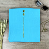 Camiseta Femenina  Fe y raya dorada #color_turquesa