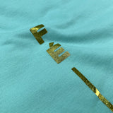 Camiseta Femenina  Fe y raya dorada #color_verdementa