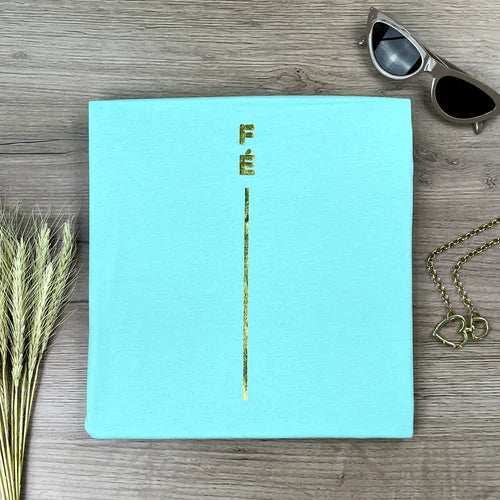 Camiseta Femenina  Fe y raya dorada #color_verdementa